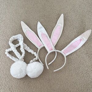 Set of 2 Hanna Andersson Pink and White Bunny Ear/Tail Sets